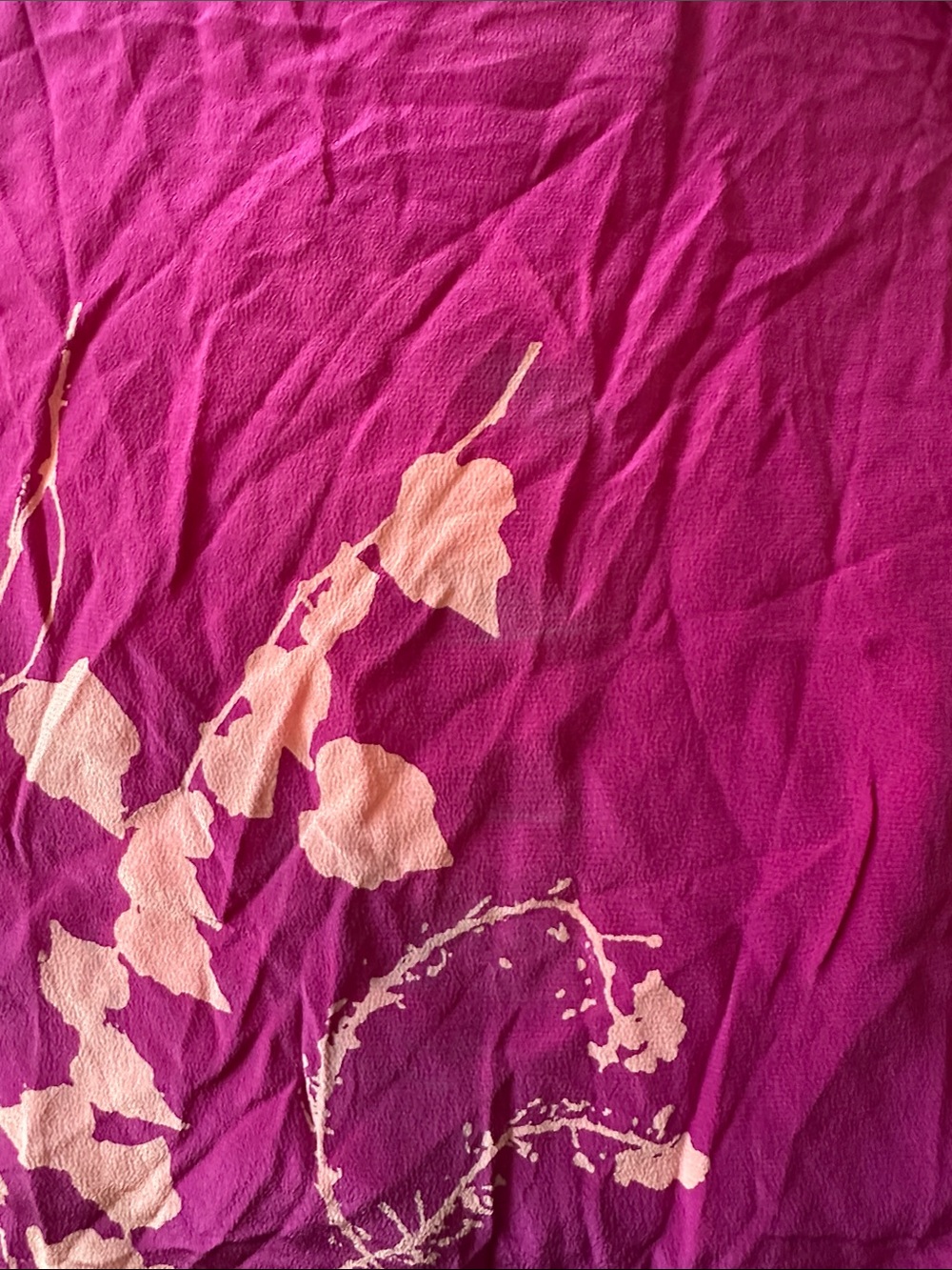 Erica Tanov silk Fuchsia natural dye Floral Women's Blouse 2 - Picture 6 of 6